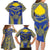 Personalised Niue The Rock Of Polynesia Family Matching Long Sleeve Bodycon Dress and Hawaiian Shirt Peniamina Gospel Day Blue Version