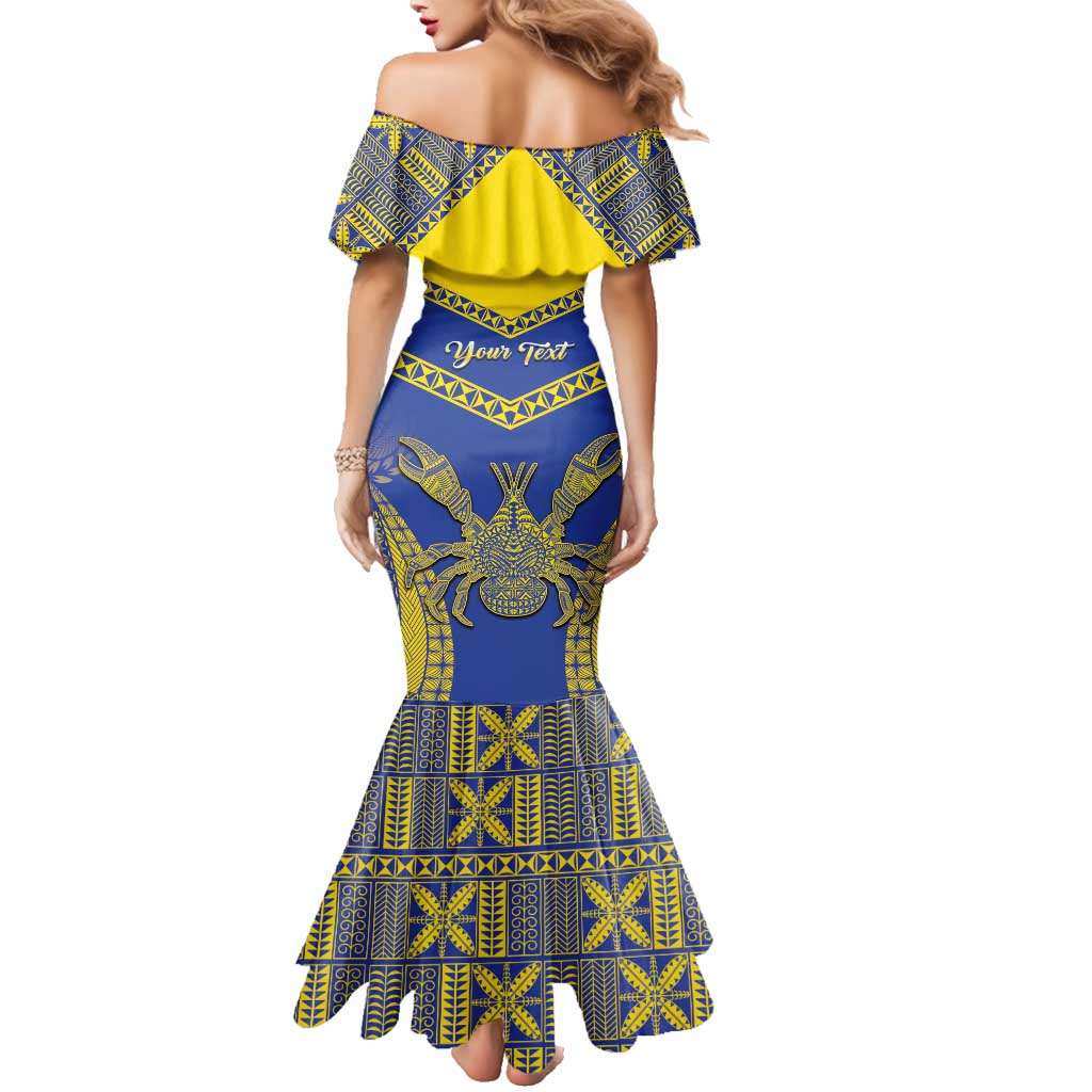 Personalised Niue The Rock Of Polynesia Family Matching Mermaid Dress and Hawaiian Shirt Peniamina Gospel Day Blue Version
