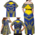 Personalised Niue The Rock Of Polynesia Family Matching Off Shoulder Maxi Dress and Hawaiian Shirt Peniamina Gospel Day Blue Version