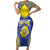 Personalised Niue The Rock Of Polynesia Family Matching Short Sleeve Bodycon Dress and Hawaiian Shirt Peniamina Gospel Day Blue Version