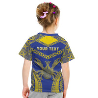 Personalised Niue The Rock Of Polynesia Kid T Shirt Peniamina Gospel Day Blue Version