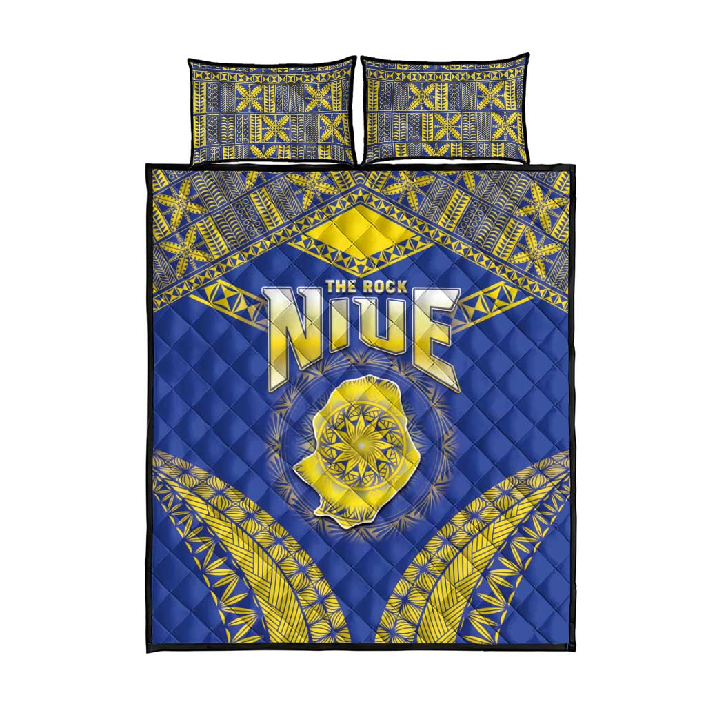 Niue The Rock Of Polynesia Quilt Bed Set Peniamina Gospel Day Blue Version LT05 - Polynesian Pride