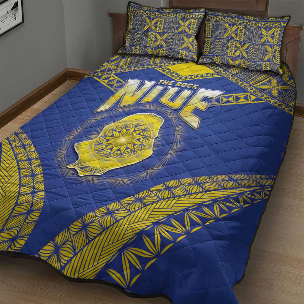 Niue The Rock Of Polynesia Quilt Bed Set Peniamina Gospel Day Blue Version LT05 - Polynesian Pride