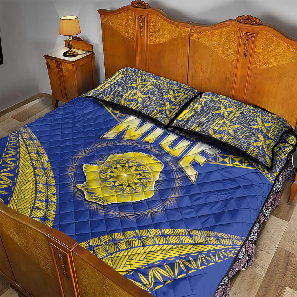 Niue The Rock Of Polynesia Quilt Bed Set Peniamina Gospel Day Blue Version LT05 - Polynesian Pride