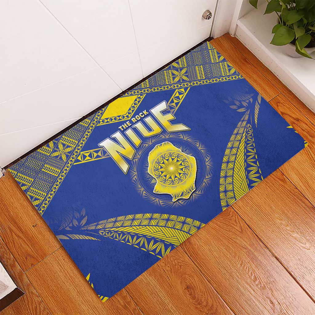 Niue The Rock Of Polynesia Rubber Doormat Peniamina Gospel Day Blue Version LT05 - Polynesian Pride