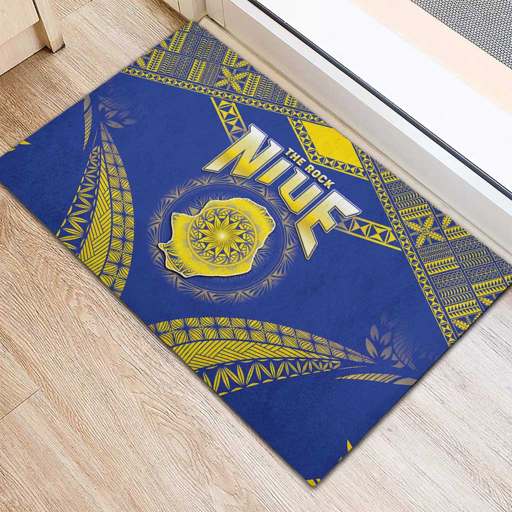 Niue The Rock Of Polynesia Rubber Doormat Peniamina Gospel Day Blue Version LT05 - Polynesian Pride