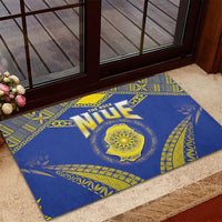 Niue The Rock Of Polynesia Rubber Doormat Peniamina Gospel Day Blue Version LT05 - Polynesian Pride