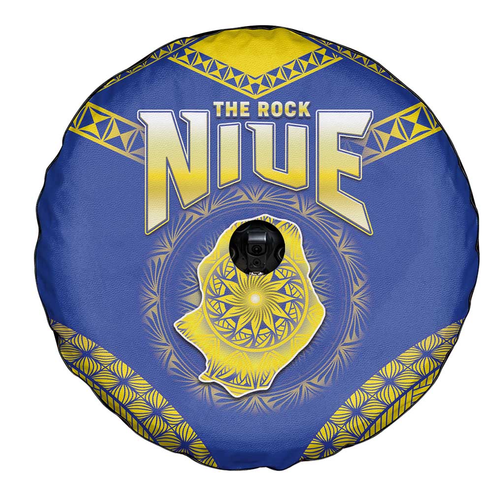 Niue The Rock Of Polynesia Spare Tire Cover Peniamina Gospel Day Blue Version LT05 - Polynesian Pride