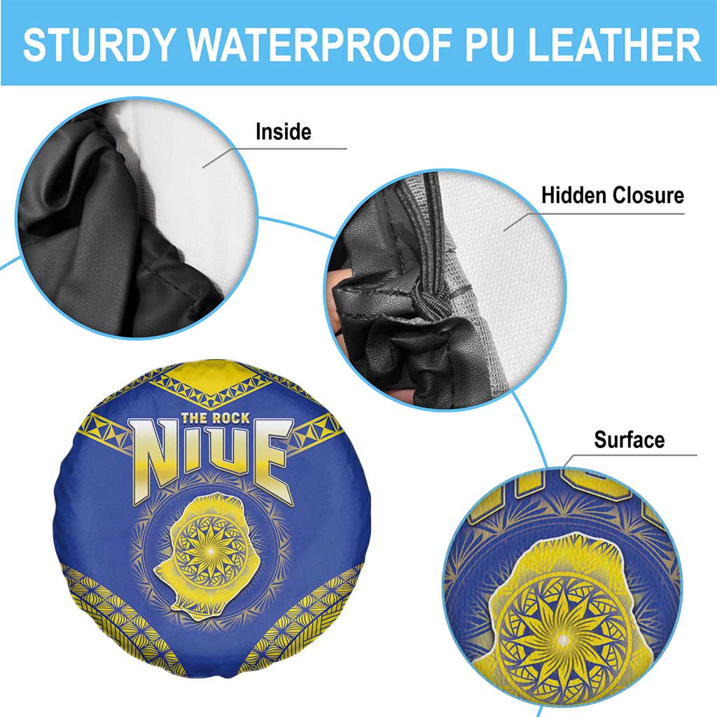 Niue The Rock Of Polynesia Spare Tire Cover Peniamina Gospel Day Blue Version LT05 - Polynesian Pride