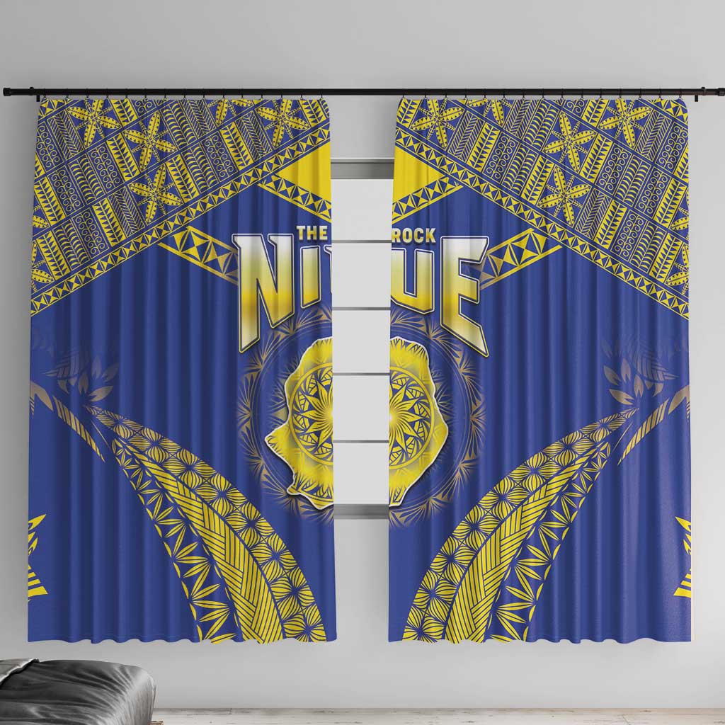 Niue The Rock Of Polynesia Window Curtain Peniamina Gospel Day Blue Version LT05 With Hooks Blue - Polynesian Pride