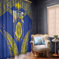 Niue The Rock Of Polynesia Window Curtain Peniamina Gospel Day Blue Version LT05 - Polynesian Pride