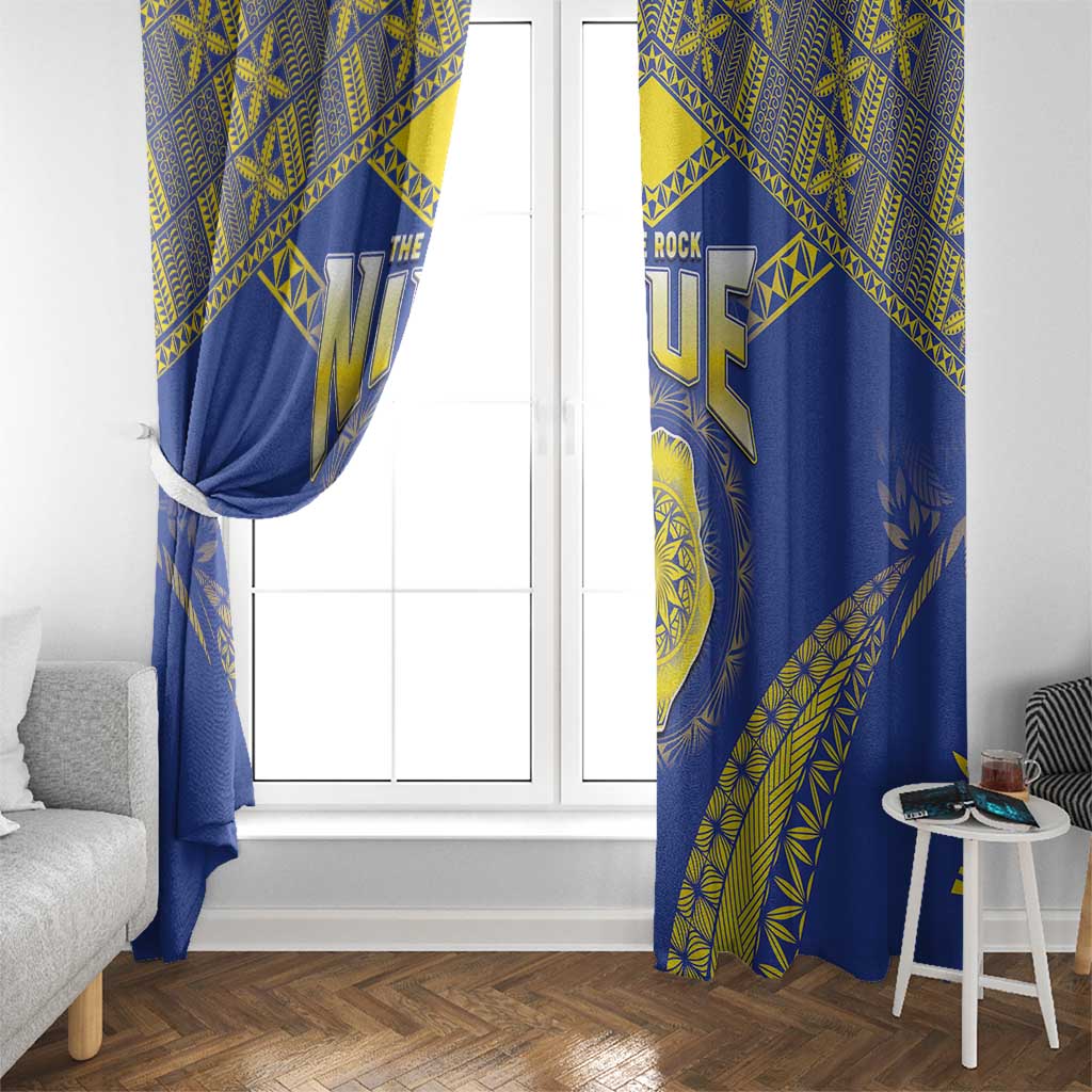 Niue The Rock Of Polynesia Window Curtain Peniamina Gospel Day Blue Version LT05 - Polynesian Pride