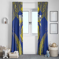 Niue The Rock Of Polynesia Window Curtain Peniamina Gospel Day Blue Version LT05 - Polynesian Pride