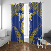 Niue The Rock Of Polynesia Window Curtain Peniamina Gospel Day Blue Version LT05 With Grommets Blue - Polynesian Pride