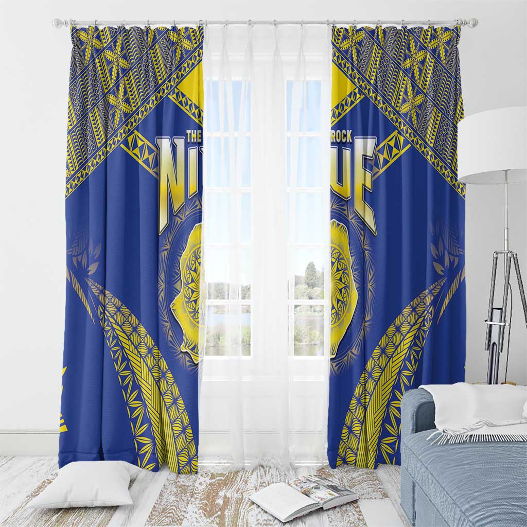 Niue The Rock Of Polynesia Window Curtain Peniamina Gospel Day Blue Version LT05 - Polynesian Pride