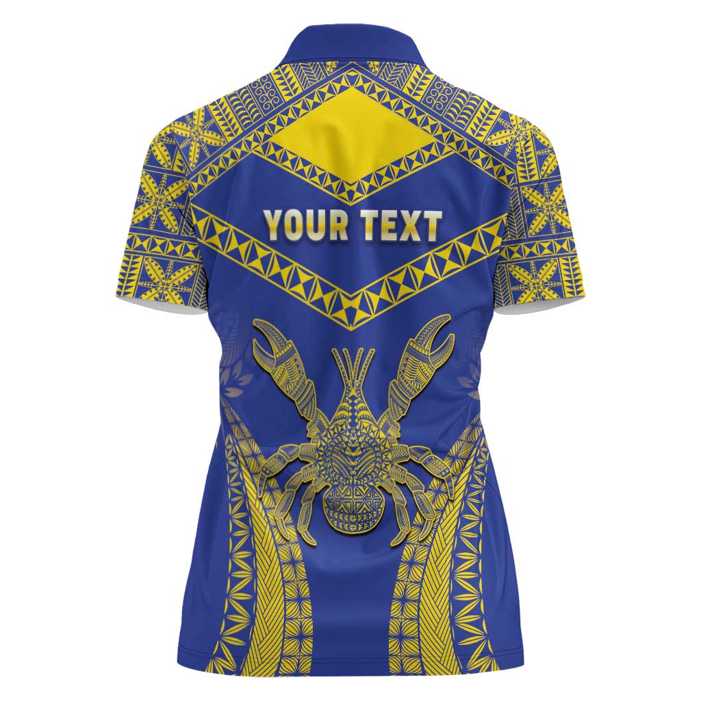 Personalised Niue The Rock Of Polynesia Women Polo Shirt Peniamina Gospel Day Blue Version