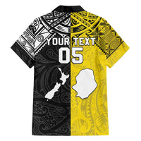Custom New Zealand Maori And Niue Hiapo Family Matching Puletasi and Hawaiian Shirt Lizard And Coconut Crab Together