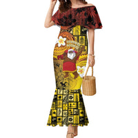 Papua New Guinea Retro Christmas Family Matching Mermaid Dress and Hawaiian Shirt Hamamas Krismas - Polynesian Pride