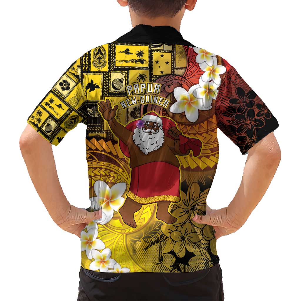 Papua New Guinea Retro Christmas Family Matching Short Sleeve Bodycon Dress and Hawaiian Shirt Hamamas Krismas - Polynesian Pride