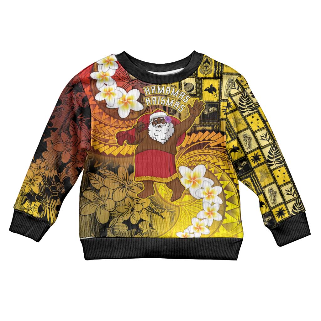 Papua New Guinea Retro Christmas Kid Ugly Christmas Sweater Hamamas Krismas LT05 Kid Colorful - Polynesian Pride