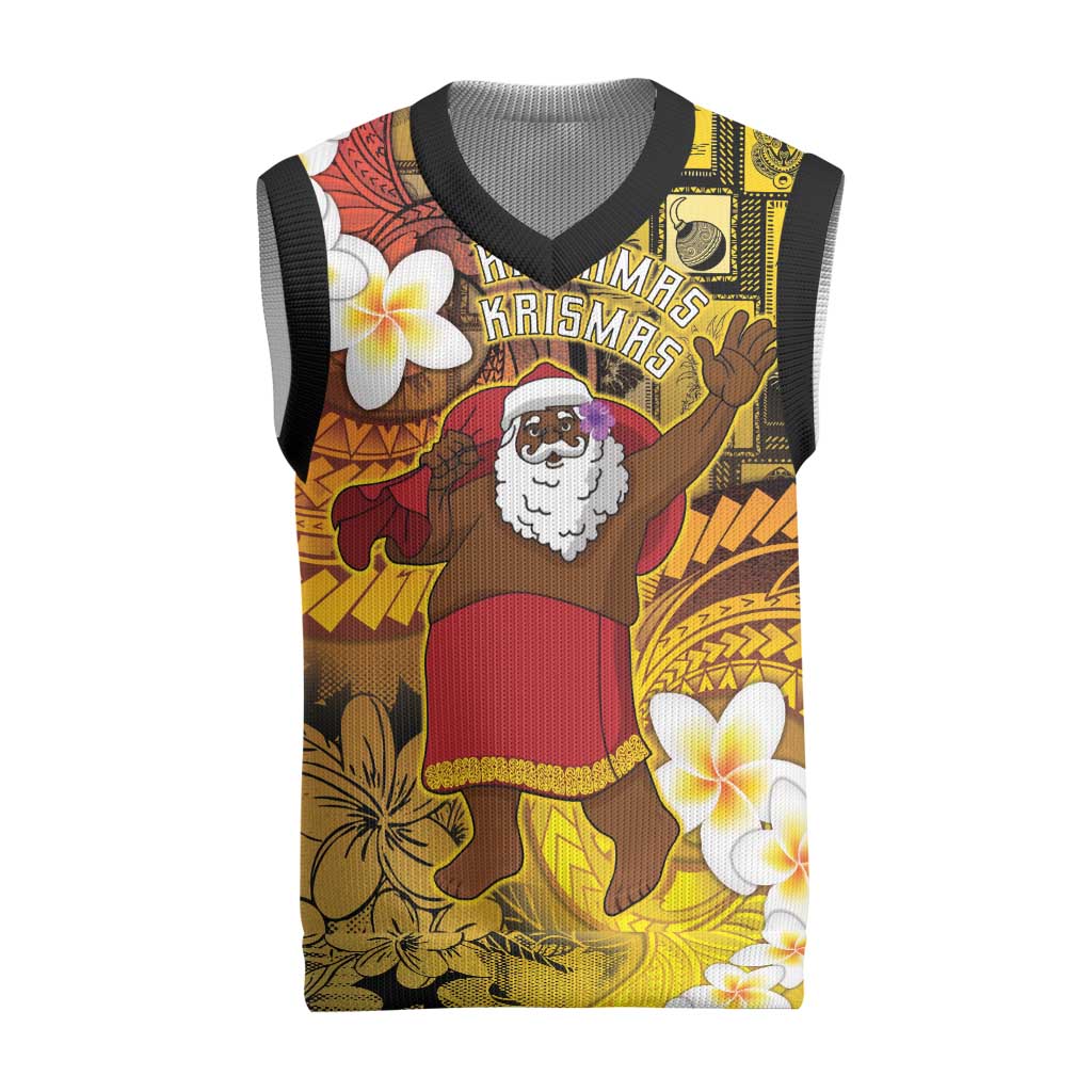 Papua New Guinea Retro Christmas Knitted V-Neck Vest Hamamas Krismas LT05 Colorful - Polynesian Pride
