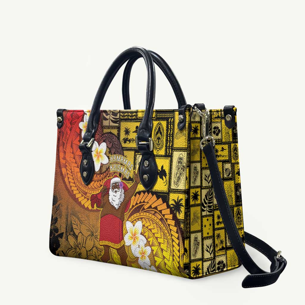 Papua New Guinea Retro Christmas Leather Bag Hamamas Krismas - Polynesian Pride