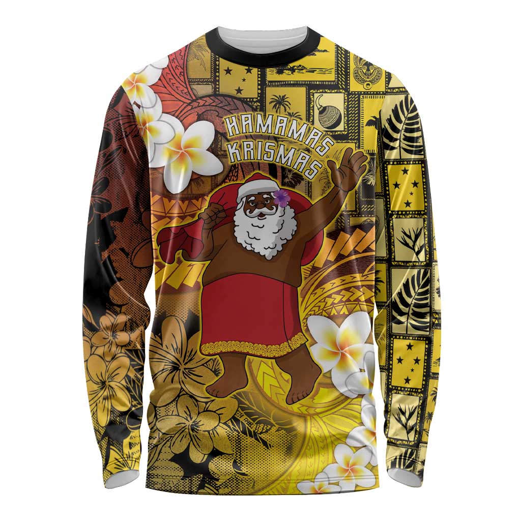 Papua New Guinea Retro Christmas Long Sleeve Shirt Hamamas Krismas - Polynesian Pride