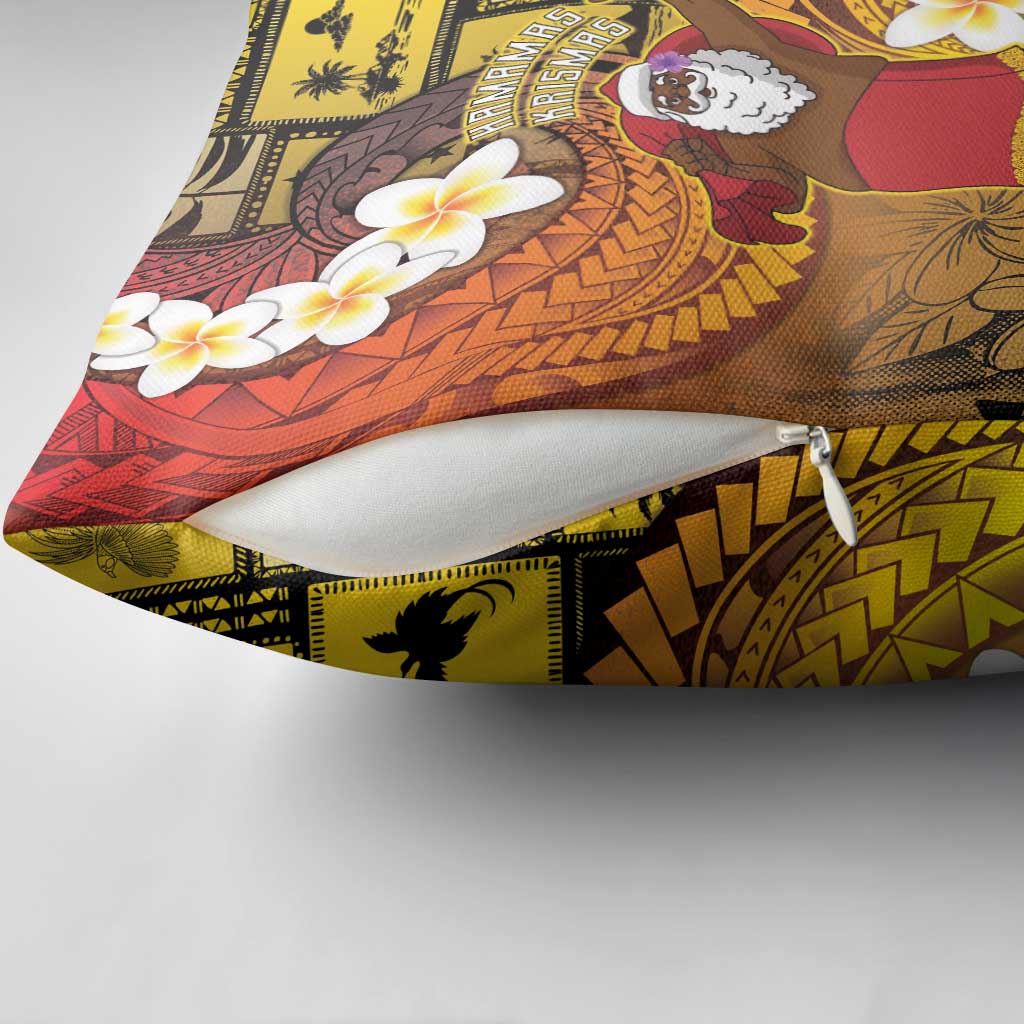 Papua New Guinea Retro Christmas Pillow Cover Hamamas Krismas - Polynesian Pride