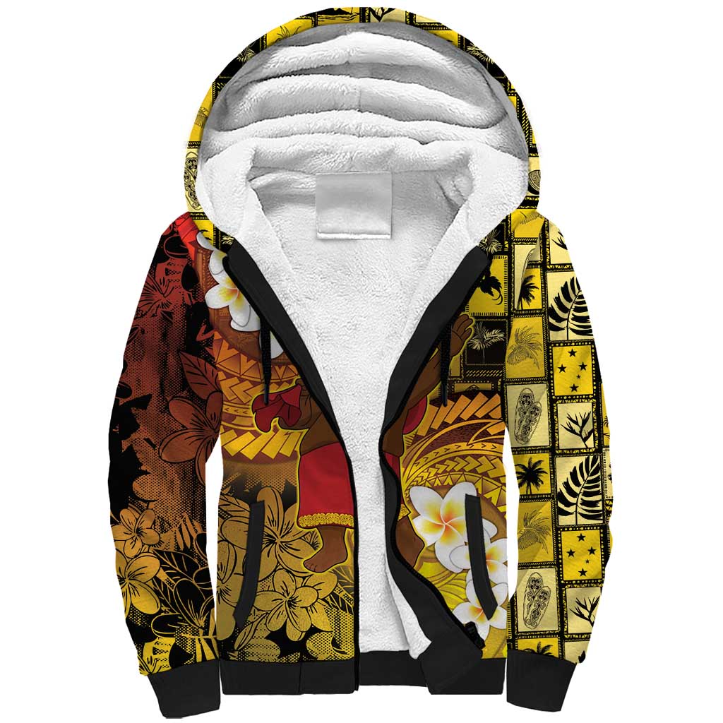 Papua New Guinea Retro Christmas Sherpa Hoodie Hamamas Krismas LT05 Unisex Colorful - Polynesian Pride