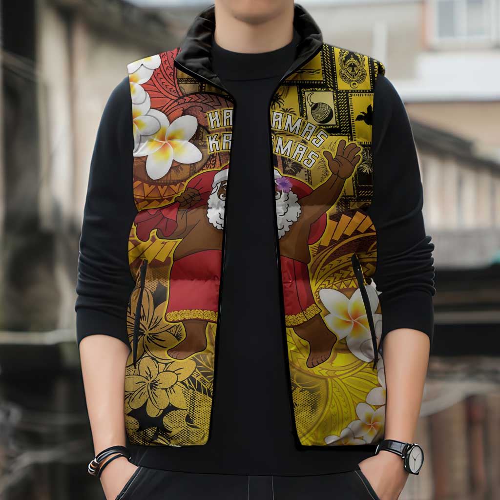 Papua New Guinea Retro Christmas Sleeveless Puffer Jacket Hamamas Krismas - Polynesian Pride