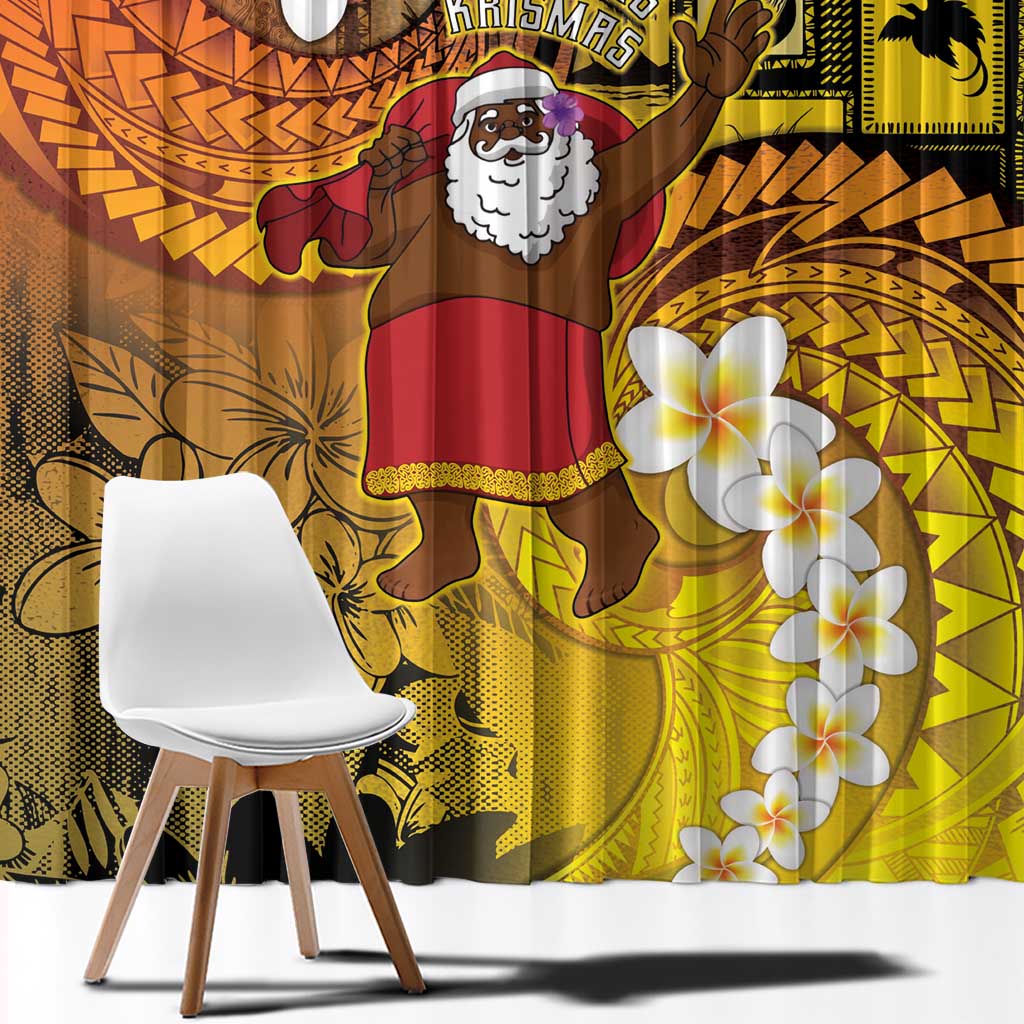 Papua New Guinea Retro Christmas Window Curtain Hamamas Krismas - Polynesian Pride