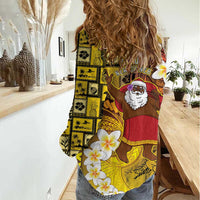 Papua New Guinea Retro Christmas Women Casual Shirt Hamamas Krismas - Polynesian Pride