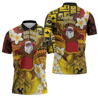 Papua New Guinea Retro Christmas Zipper Polo Shirt Hamamas Krismas - Polynesian Pride