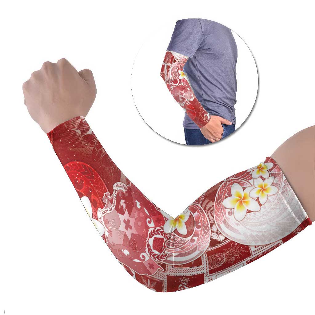 Tonga Christmas Arm Sleeves Kilisimasi Fiefia Retro Style Red - Polynesian Pride