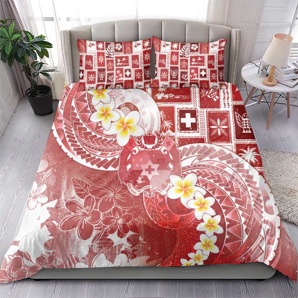 Tonga Christmas Bedding Set Kilisimasi Fiefia Retro Style Red - Polynesian Pride