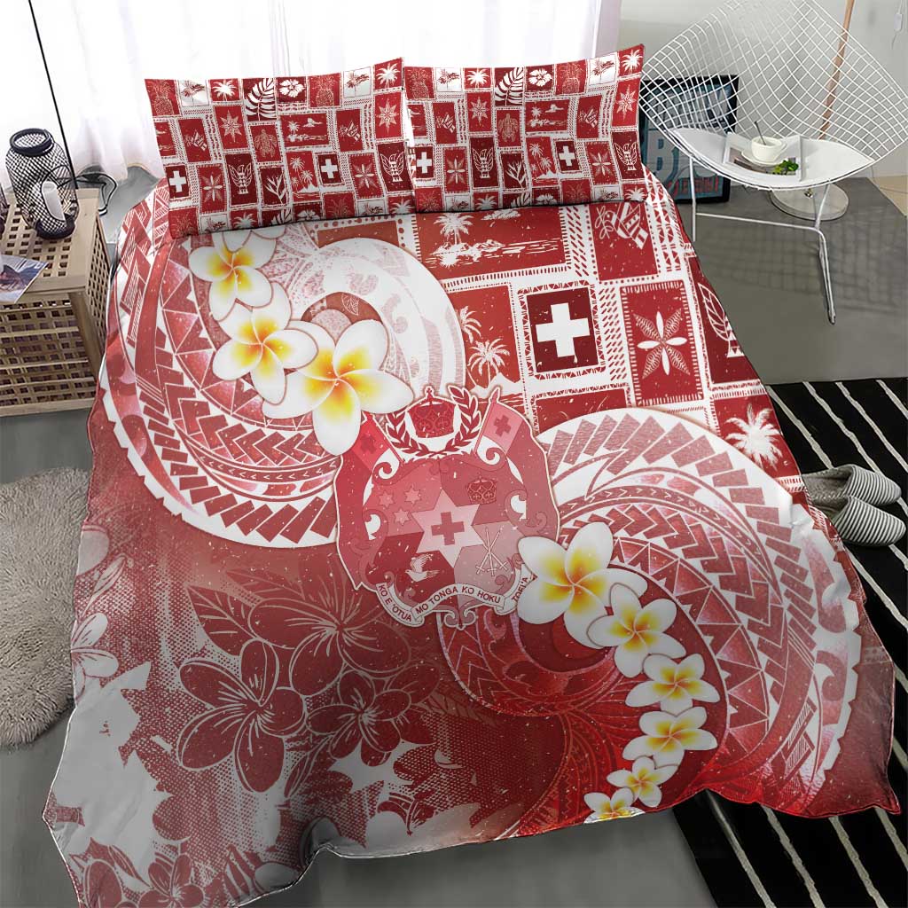 Tonga Christmas Bedding Set Kilisimasi Fiefia Retro Style Red - Polynesian Pride