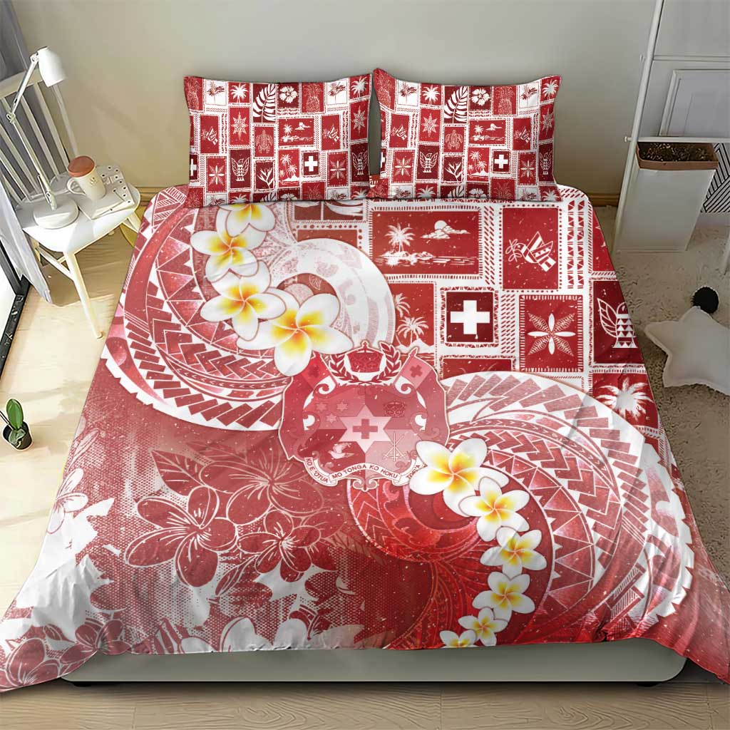 Tonga Christmas Bedding Set Kilisimasi Fiefia Retro Style Red - Polynesian Pride