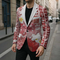 Tonga Christmas Blazer Kilisimasi Fiefia Retro Style Red - Polynesian Pride