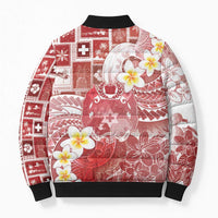 Tonga Christmas Bomber Puffer Jacket Kilisimasi Fiefia Retro Style Red - Polynesian Pride