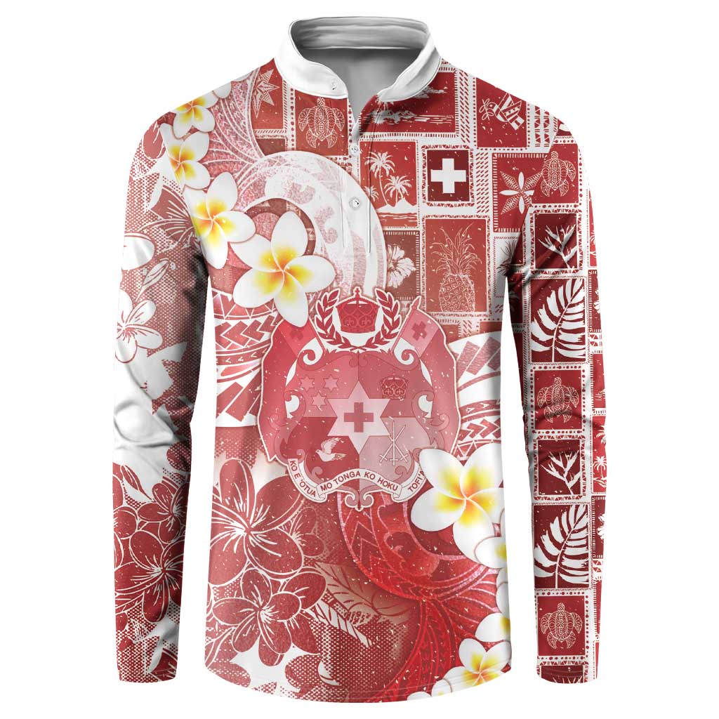 Tonga Christmas Button Sweatshirt Kilisimasi Fiefia Retro Style Red - Polynesian Pride