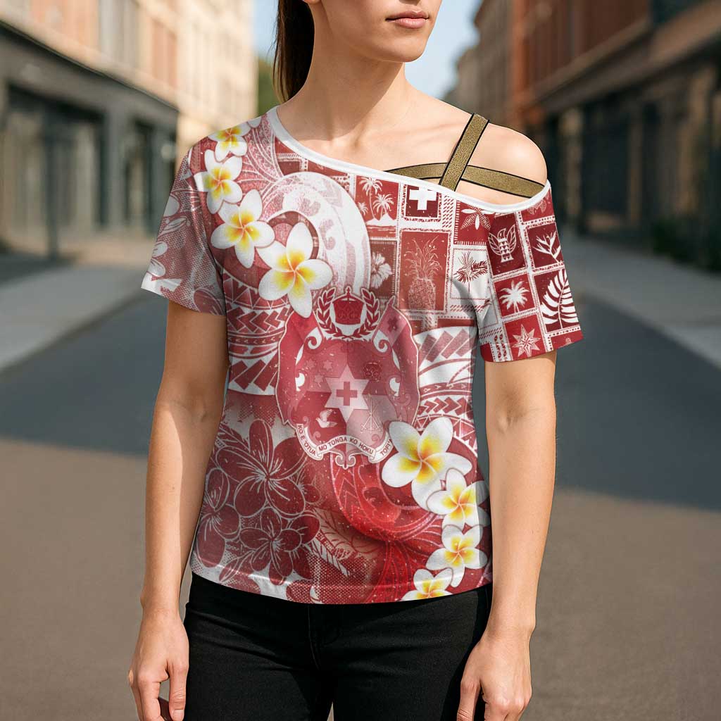 Tonga Christmas Cross Shoulder Shirt Kilisimasi Fiefia Retro Style Red - Polynesian Pride