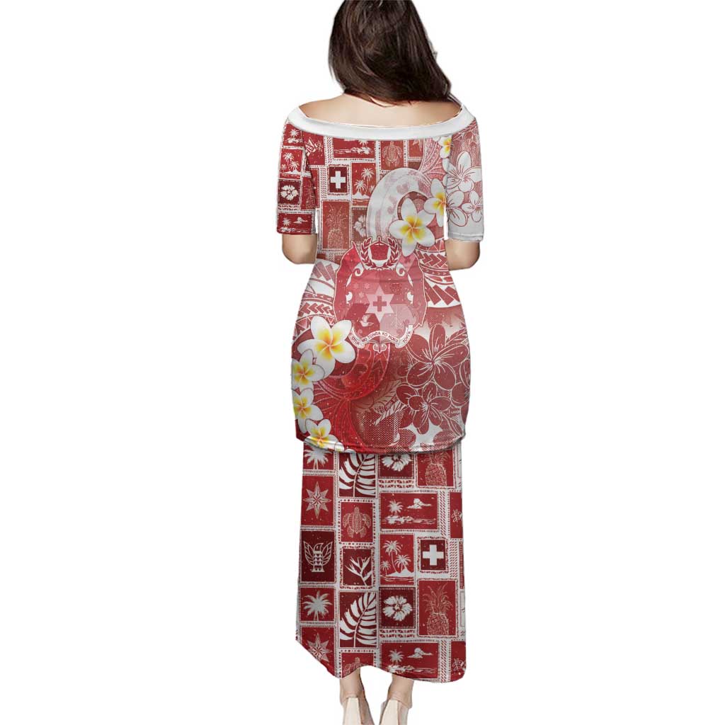 Tonga Christmas Family Matching Puletasi and Hawaiian Shirt Kilisimasi Fiefia Retro Style Red - Polynesian Pride