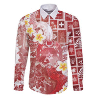 Tonga Christmas Family Matching Summer Maxi Dress and Hawaiian Shirt Kilisimasi Fiefia Retro Style Red - Polynesian Pride