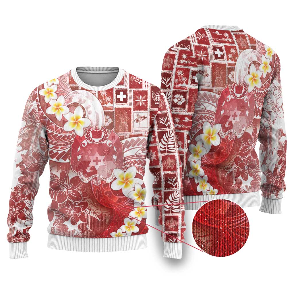 Tonga Christmas Ugly Christmas Sweater Kilisimasi Fiefia Retro Style Red - Polynesian Pride