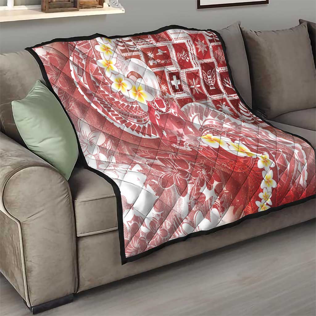 Tonga Christmas Quilt Kilisimasi Fiefia Retro Style Red - Polynesian Pride
