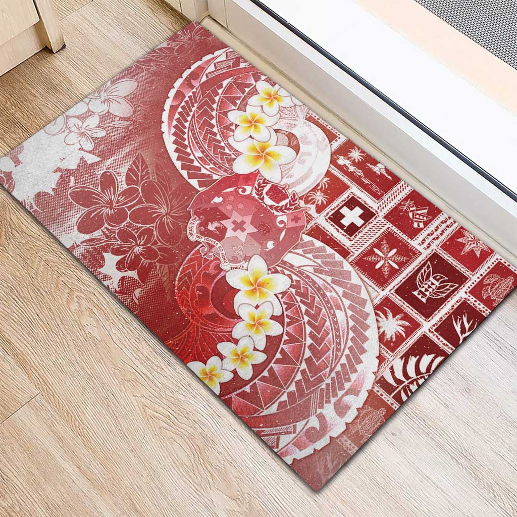 Tonga Christmas Rubber Doormat Kilisimasi Fiefia Retro Style Red - Polynesian Pride