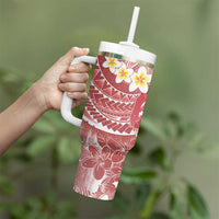 Tonga Christmas Tumbler With Handle Kilisimasi Fiefia Retro Style Red - Polynesian Pride