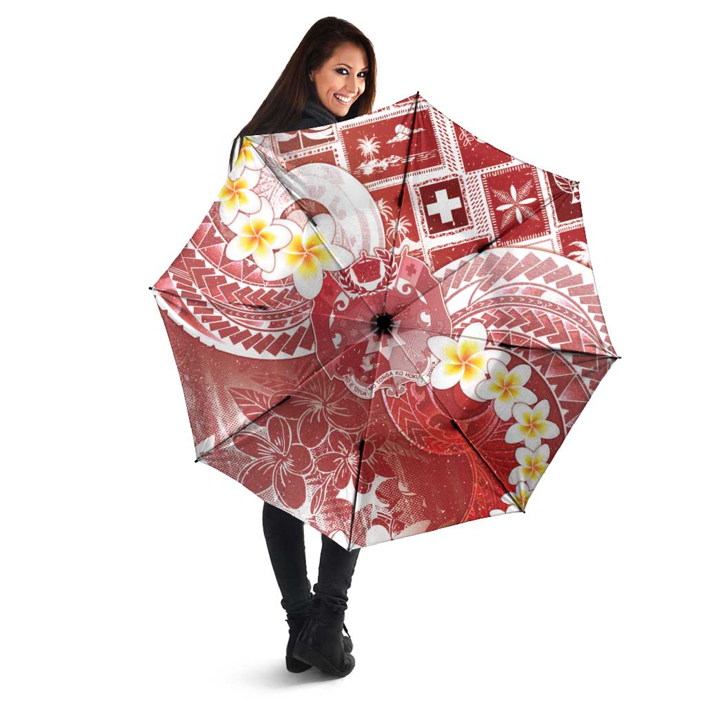 Tonga Christmas Umbrella Kilisimasi Fiefia Retro Style Red - Polynesian Pride