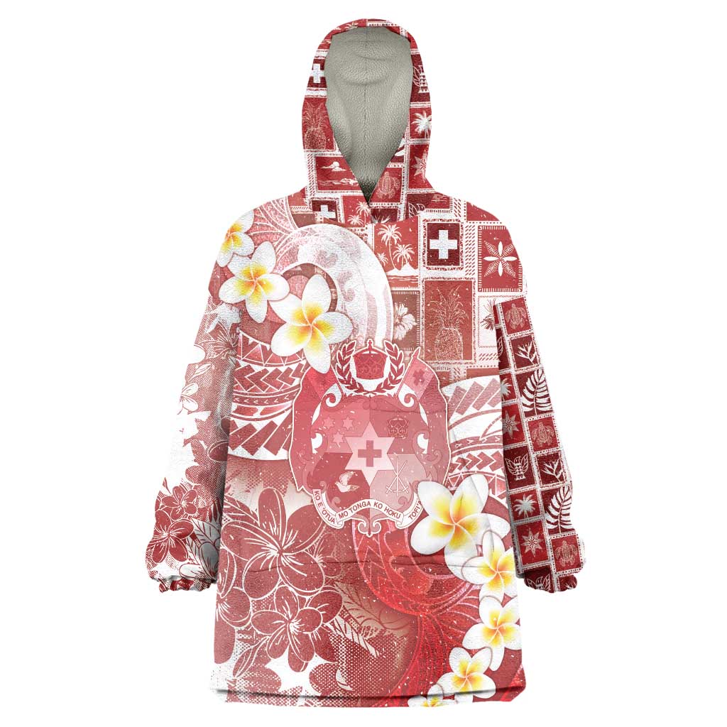 Tonga Christmas Wearable Blanket Hoodie Kilisimasi Fiefia Retro Style Red - Polynesian Pride
