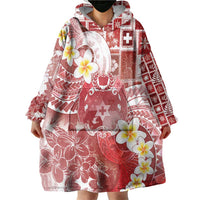 Tonga Christmas Wearable Blanket Hoodie Kilisimasi Fiefia Retro Style Red - Polynesian Pride